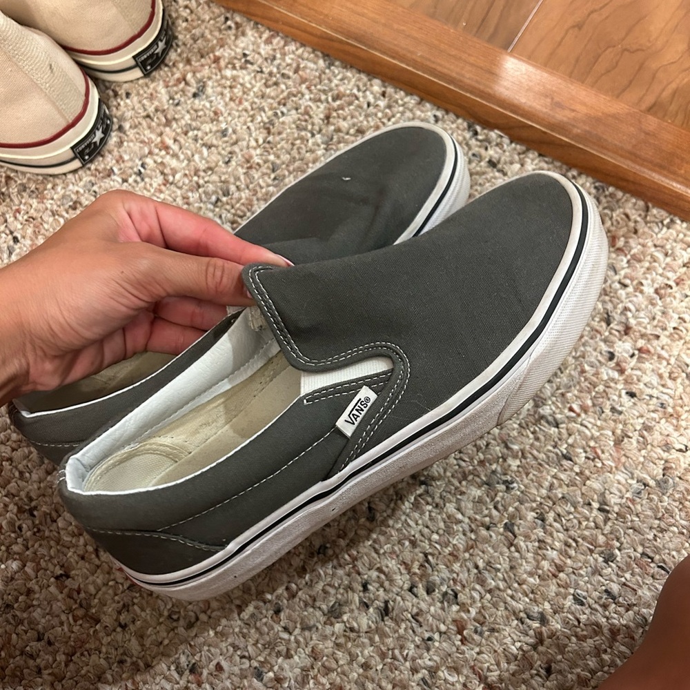 Vans Gray Slip-On Sneakers